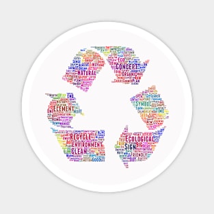 Recycle Symbol Silhouette Shape Text Word Cloud Magnet